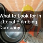 What to Look for in a Local Plumbing Company